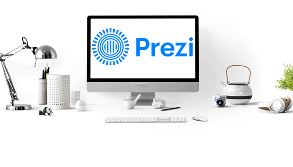 Prezi ist ein webbasiertes Präsentationstool, bei dem die Inhalte auf einer großen Leinwand angelegt werden, in die man hinein- und hinauszoomen kann. (Quellen: Pixabay, Prezi)
